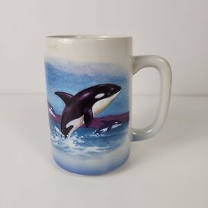 Vintage Otagiri Japan Orca Whale Coffee Mug Tea